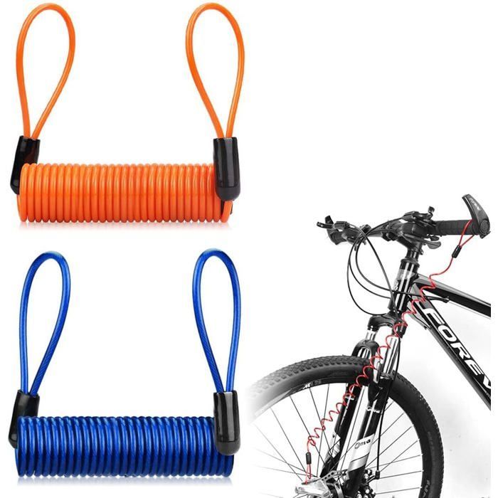 2-Piece Motorcycle Anti-Theft Set, Motorcycle Anti-Theft Chain, Motorcycle Disc Lock, Memory Cable - Reminder Cable for Visual Reminder