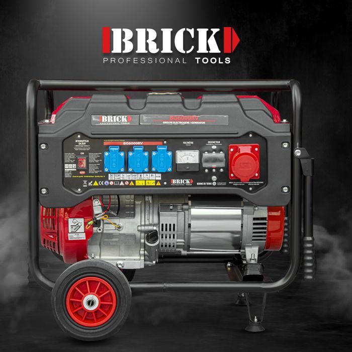 Gerador Max 6000W com rodas e tomada trifásica - Brick