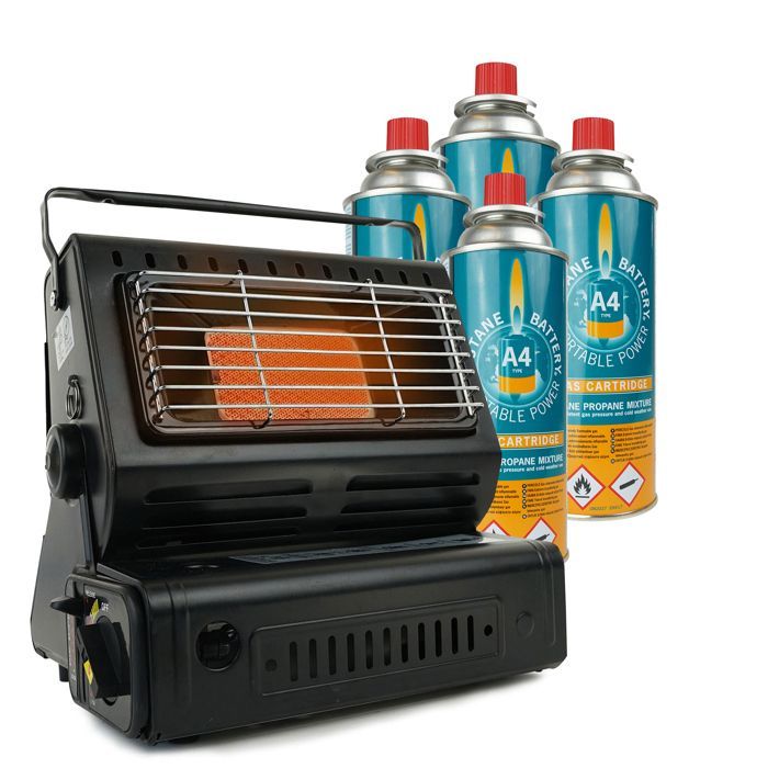 Calentador de gas Eurocatch - Incluye 4 cartuchos de gas - Calentador