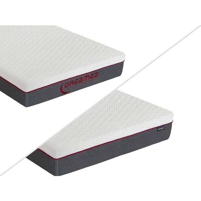 Cama eléctrica de relajación con base de láminas y colchón de espuma viscoelástica - 2 x 80 x 200 cm - Blanca - ATRIDE by YSMÉE