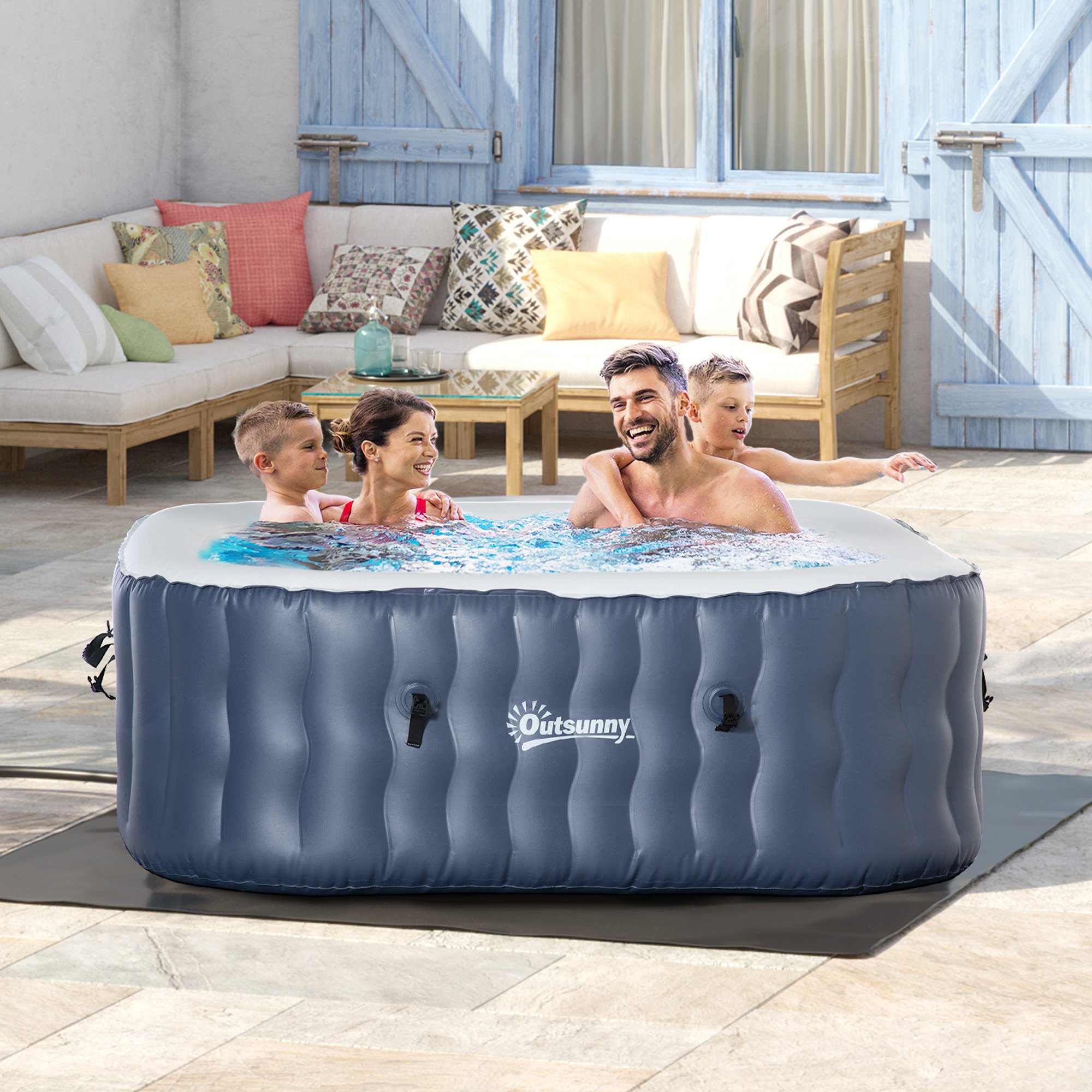  Uppblåsbart spa med Outsunny-funktion 848-047v90nu