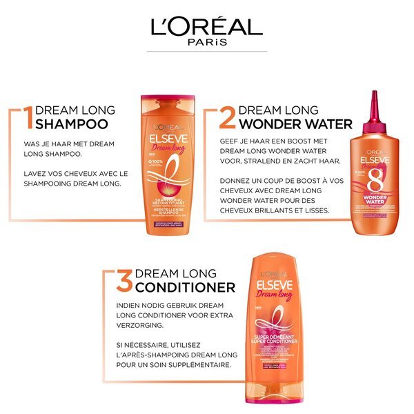 L'Oréal Paris Elseve Dream Long Wonder Water 8 Seconds kaukė plaukams, 200 ml