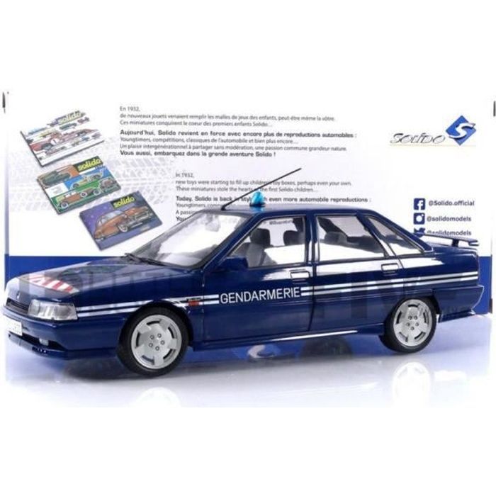 Miniature Collectible Car - SOLIDO - RENAULT 21 Turbo Gendarmerie BRI - 1992 - Blue - 1/18