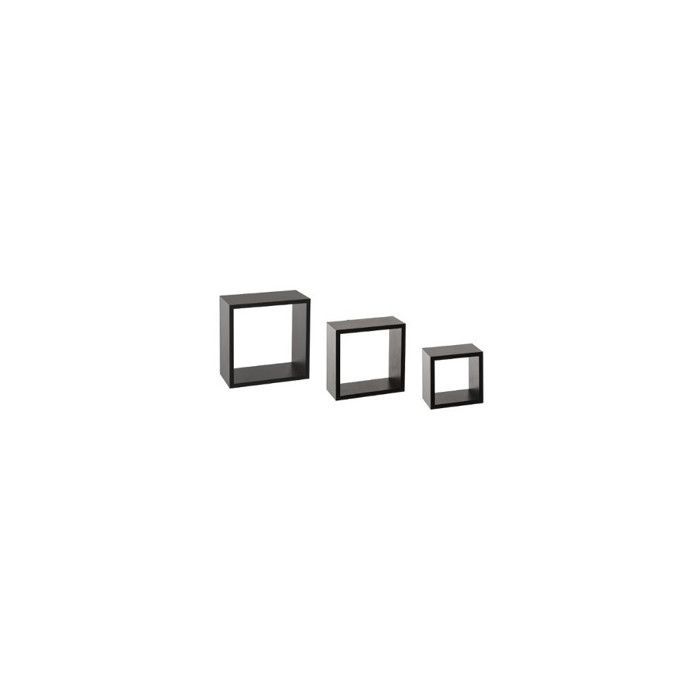 Set of 3 small Fixy cube shelves - Different sizes - Black