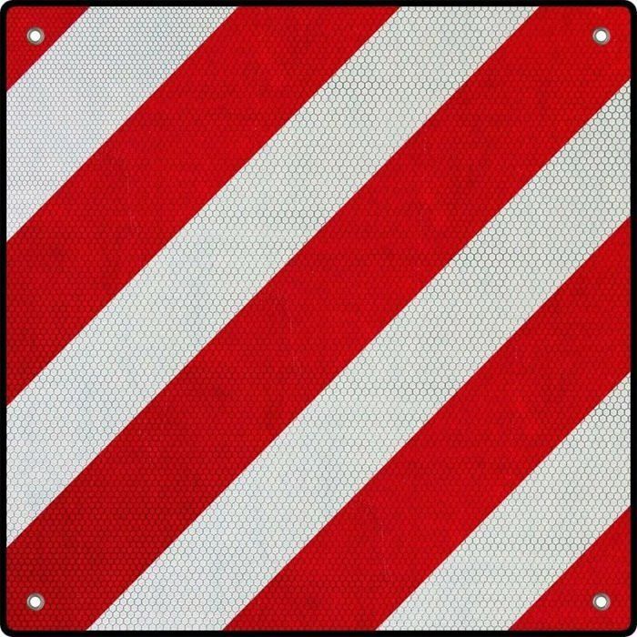 Señal de advertencia para aparcabicicletas - MICH - 50x50 cm - Rojo y blanco - Reflector 2 en 1