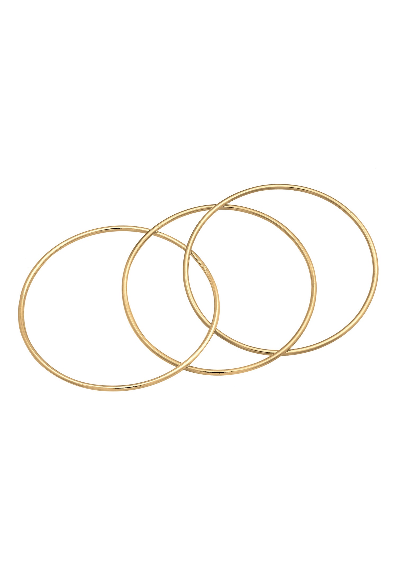 Elli PREMIUM Bracelet pour dames Triple entrelacé classique tricolore en argent sterling 925 plaqué or