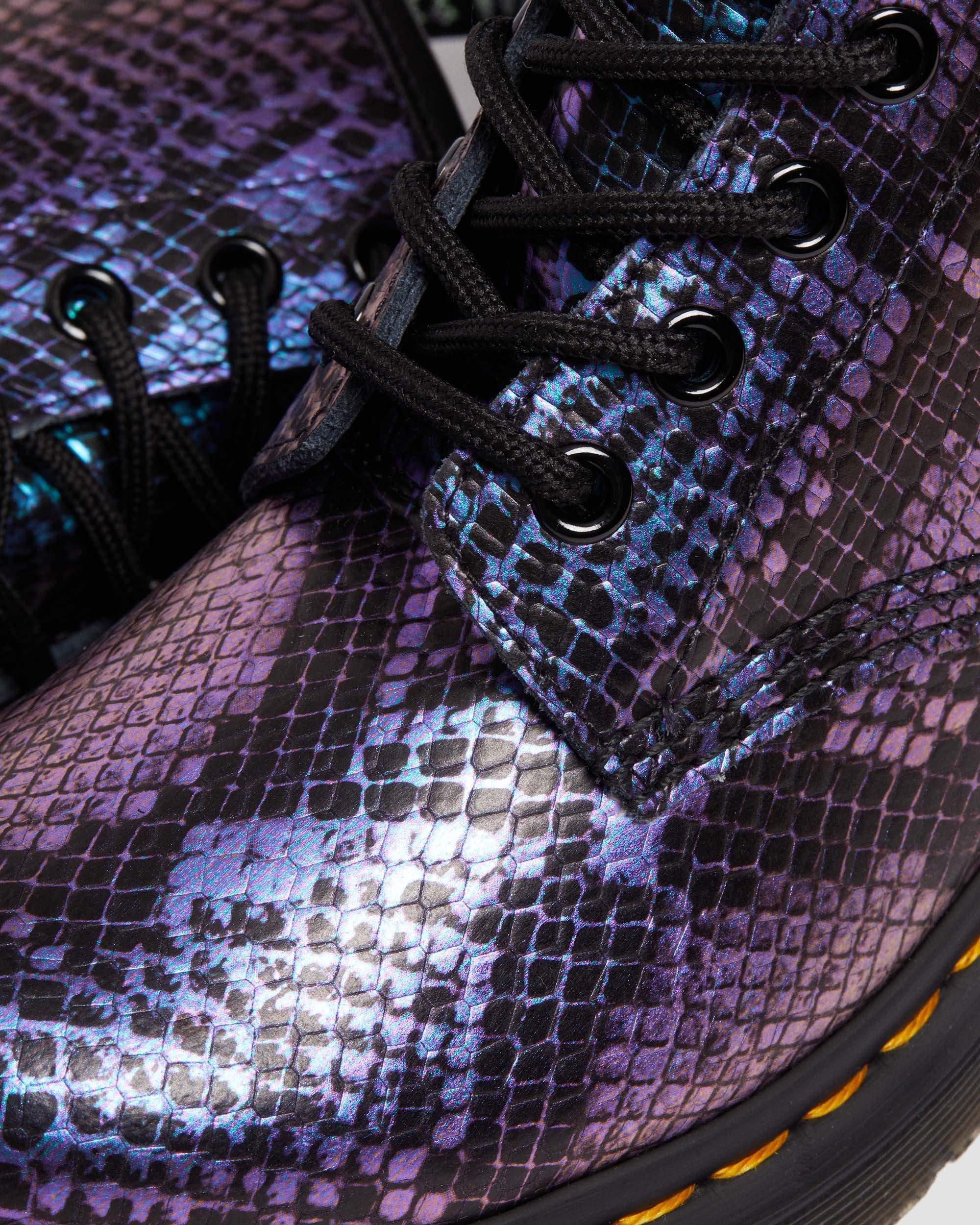 1460 Snake Print Emboss Leather Lace Up Boots