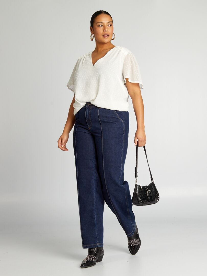 Voile blouse 'Plumetis' - WIT