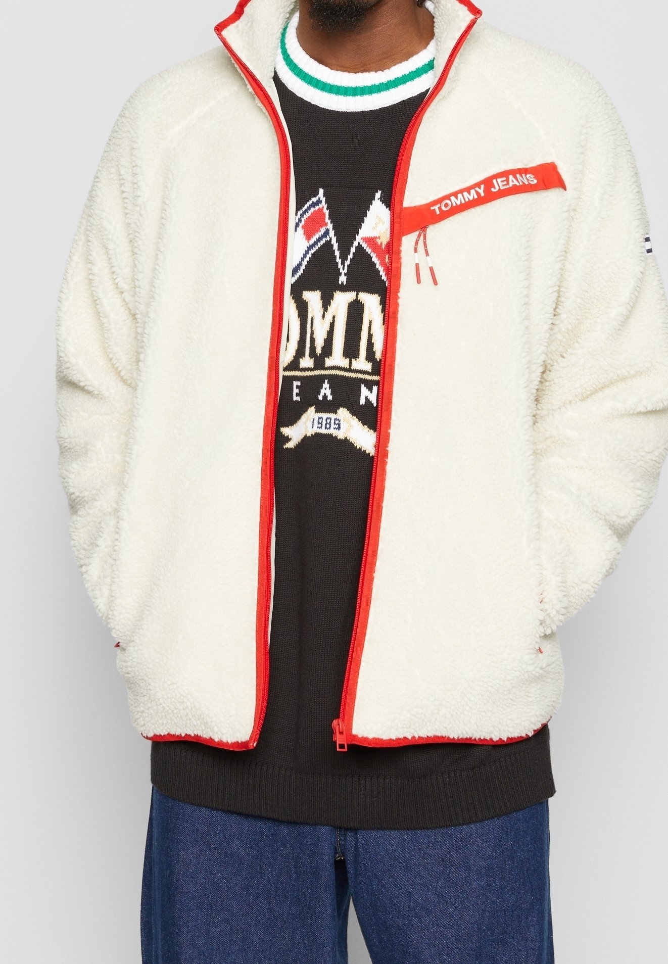 Tommy Jeans fleecejack - wit