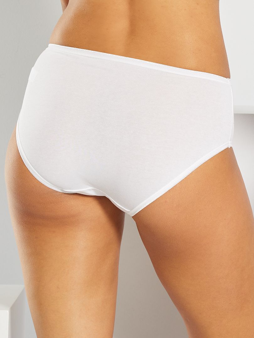Conjunto de 3 calcinhas midi 'Sans Complexe' - brancas