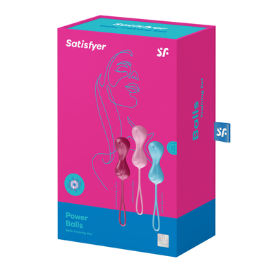 Satisfyer Power Balls -harjoittelusetti, 3 lantionpohjan harjoituspalloa, 1 kpl, 1 kpl
