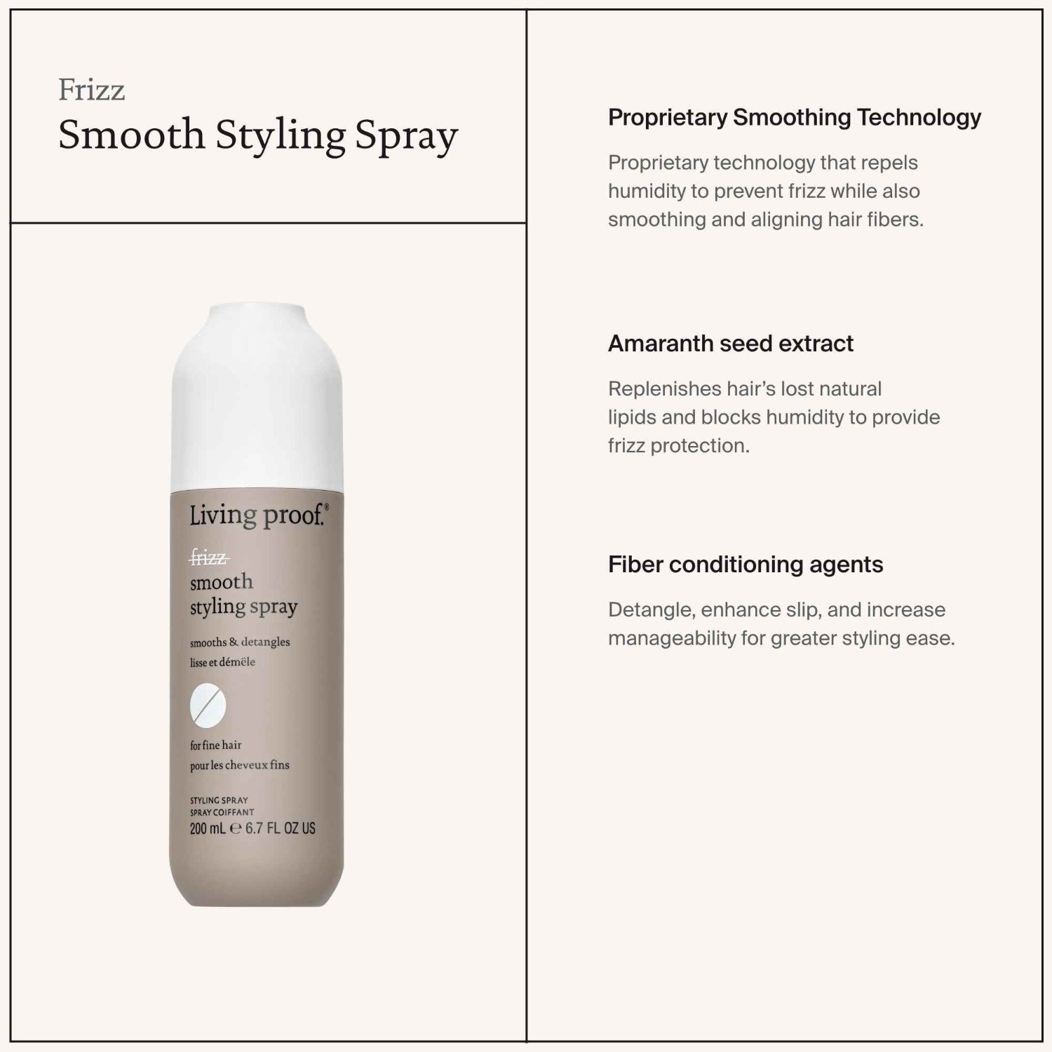 Living Proof lak za kosu protiv kovrčanja za glatko oblikovanje – 200 ml