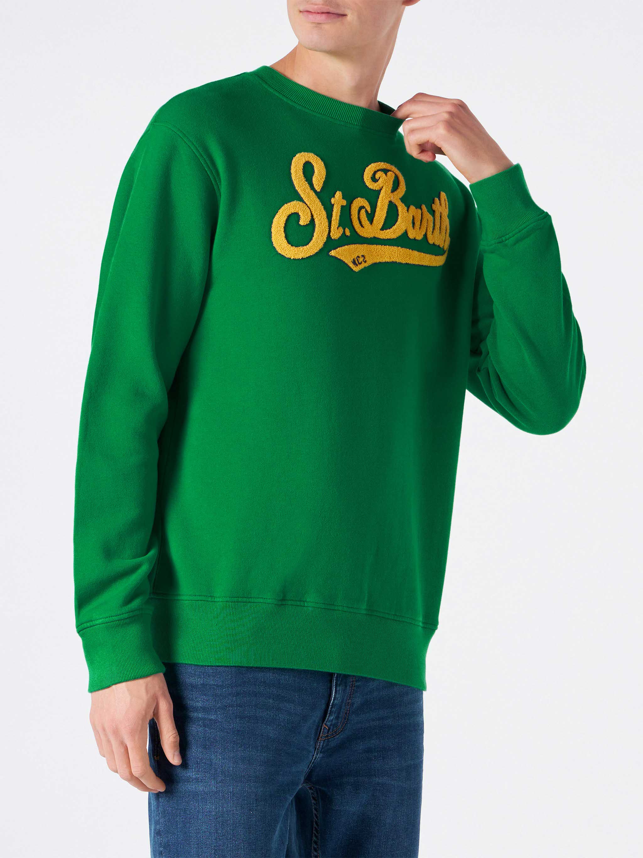 Sweatshirt met ronde hals voor heren met badstof logo