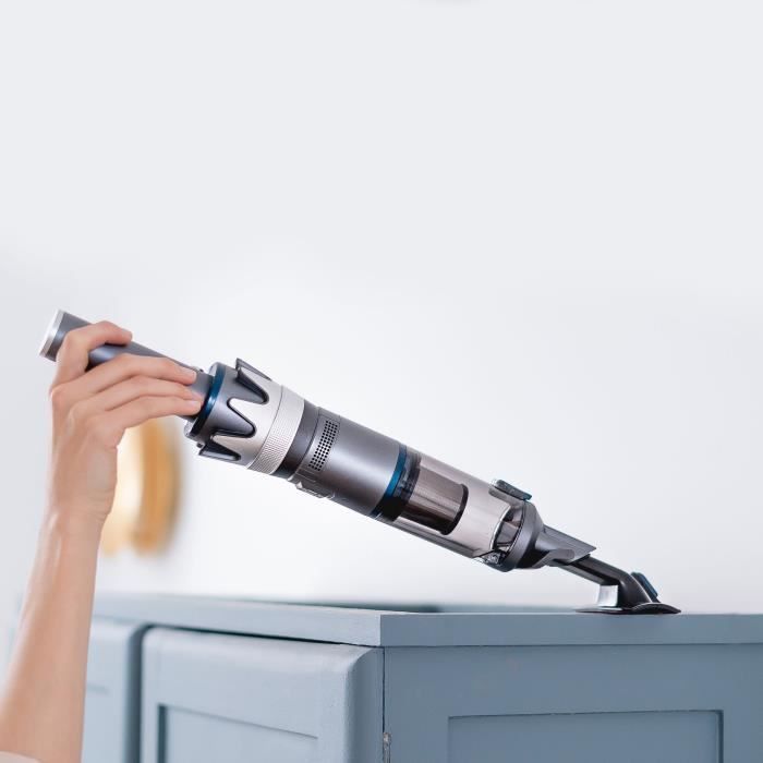 Aspirateur à main convertible - EZICLEAN - BLASTER F130 - 14000 Pa - 120 W - 22 min - 0,1 L - Gris / Bleu