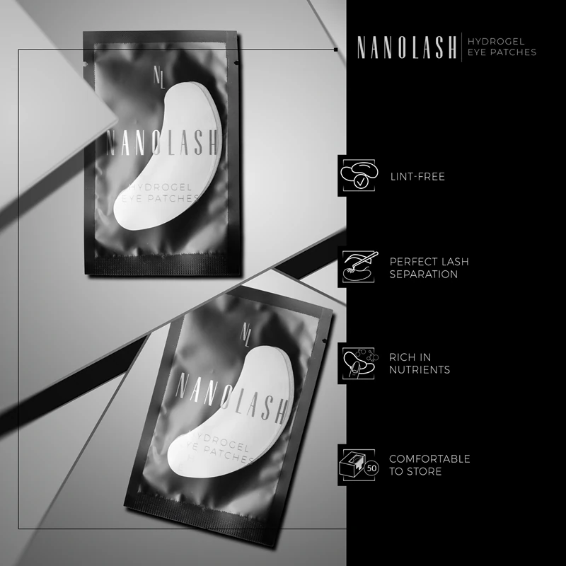 Nanolash Hydrogel Eye Patches: inserções de hidrogel para extensão de cílios.