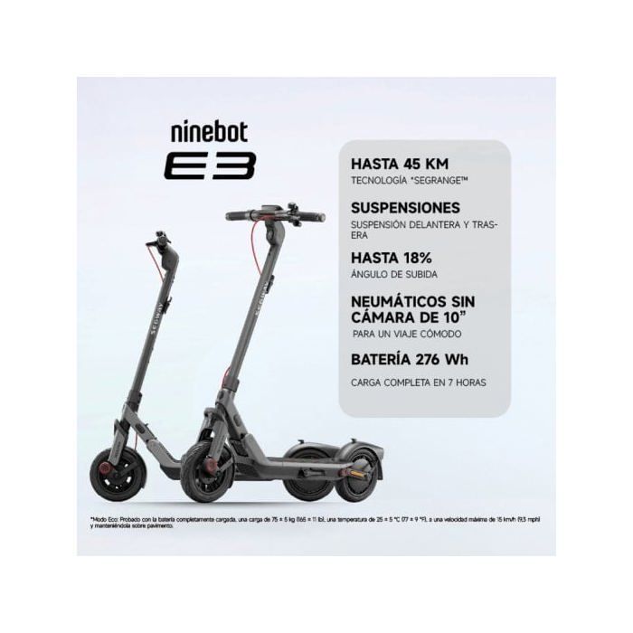 Segway Ninebot E3 E Monopattino Elettrico Nero/Grigio 25 km/h 800W