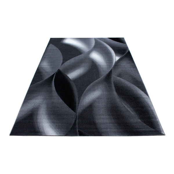 Dywan nowoczesny Plus wstęgi szaro-czarny 80 cm x 150 cm