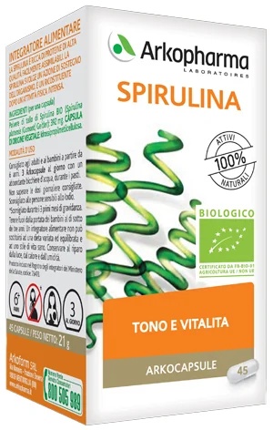 ARKOPHARMA Arkopharma Spirulina Bio 45 Kapseln Nahrungsergänzungsmittel für mehr Spannkraft und Vitalität