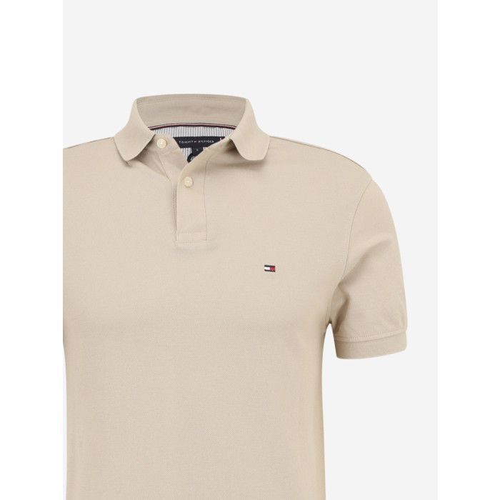 Tommy Hilfiger Men's Beige Regular Fit Short Sleeve Polo Shirt