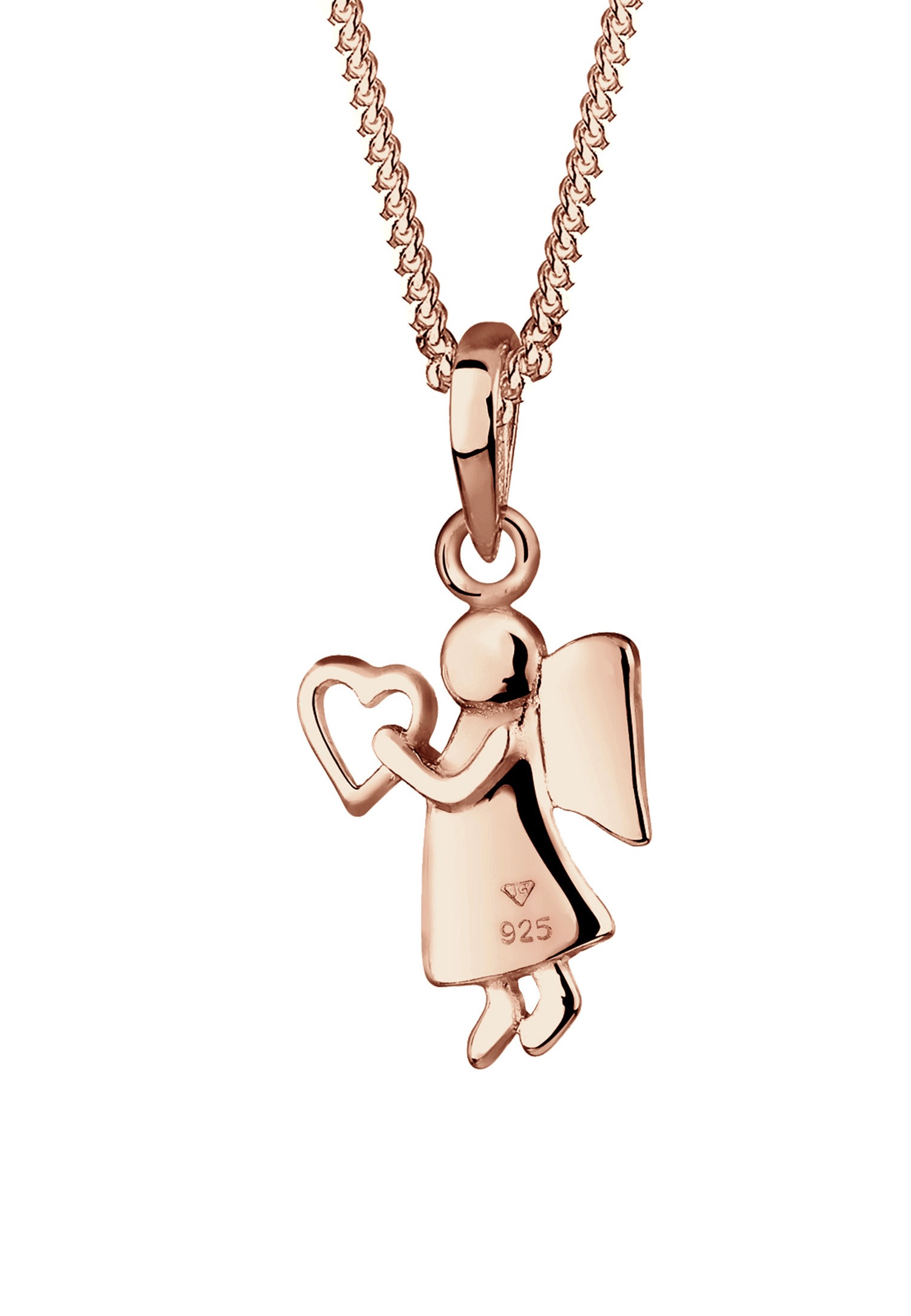 Elli Femmes Talisman Coeur Ange en Argent Sterling 925
