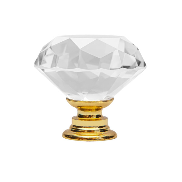 Gałka meblowa uchwyt meblowy kryształowa diamentowa glamour złota 31mm
