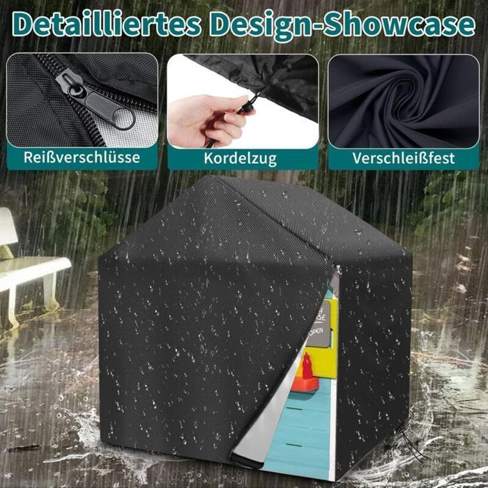 Funda para casita de juegos infantil de jardín, 145x145x160cm, funda para casita de juegos exterior, tela Oxford impermeable, duradera.