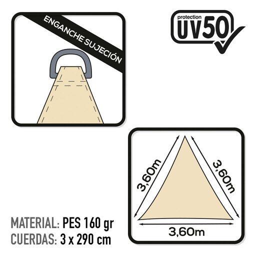 Toldo Sombreo Triangular Aktive Garden Uv50