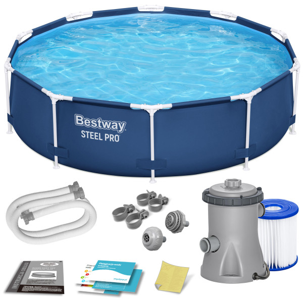 Basen ogrodowy stelażowy 305x76  cm Bestway 56679 9w1 zestaw
