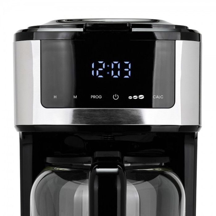 Livoo DOD208 Macchina da caffè elettrica programmabile, 15 tazze, 1,8 l, filtro riutilizzabile, funzione programmabile, nera