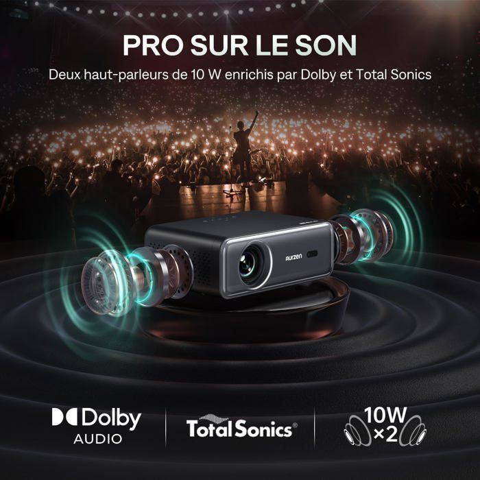 Projetor Eazze D1 Pro 4K - ZIG-ZAG TERRITORIES - Dolby Audio - 20W - Wi-Fi 5G - Compatível com PS5