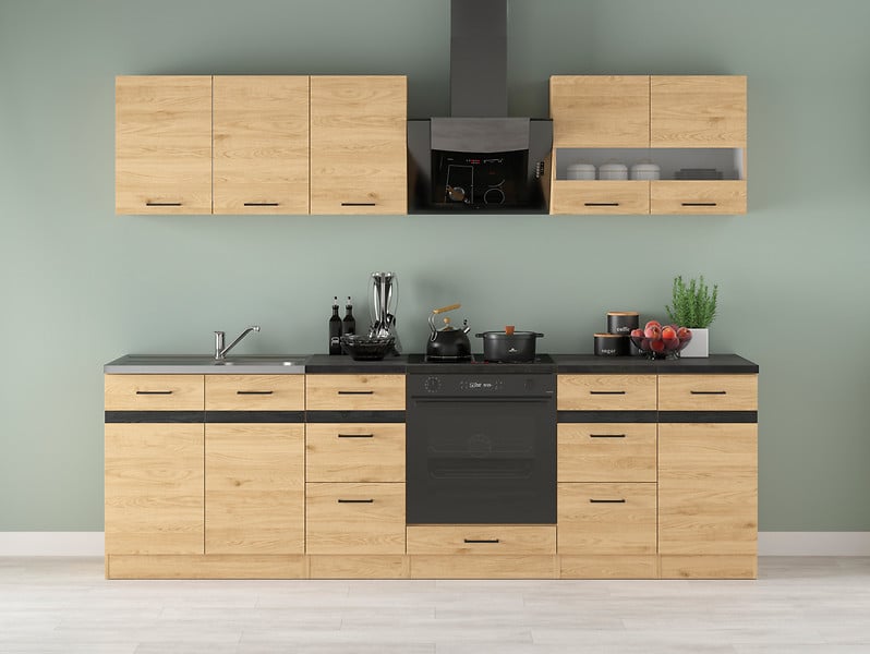 Komplet kuchenny Junona Line 260 cm dąb bernstein