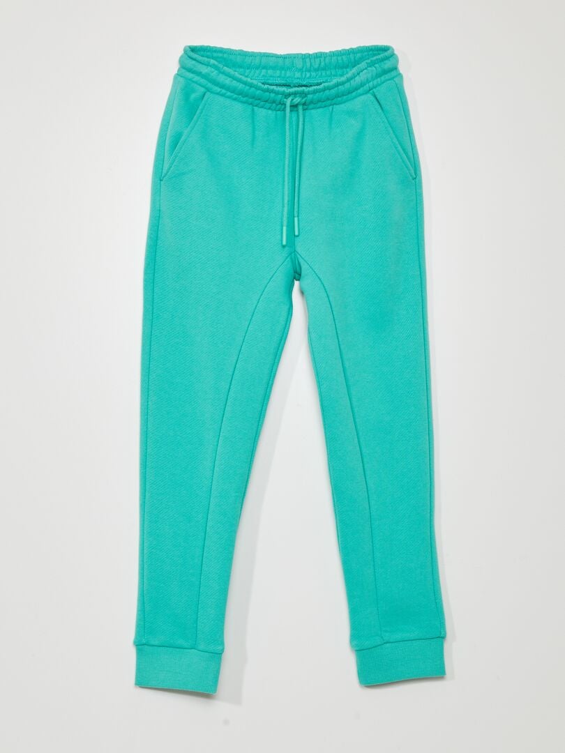 Pantalones deportivos de felpa francesa con costuras - VERDE