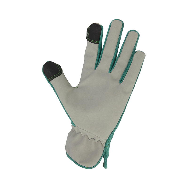 Guantes Blossom Garden talla 7, de nobuk y elásticos.
