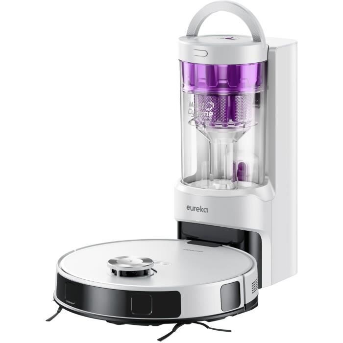 EUREKA E20 Plus - Robot aspirapolvere con stazione di svuotamento automatica - 8000 Pa - Anti-groviglio - Evitamento ostacoli 3D
