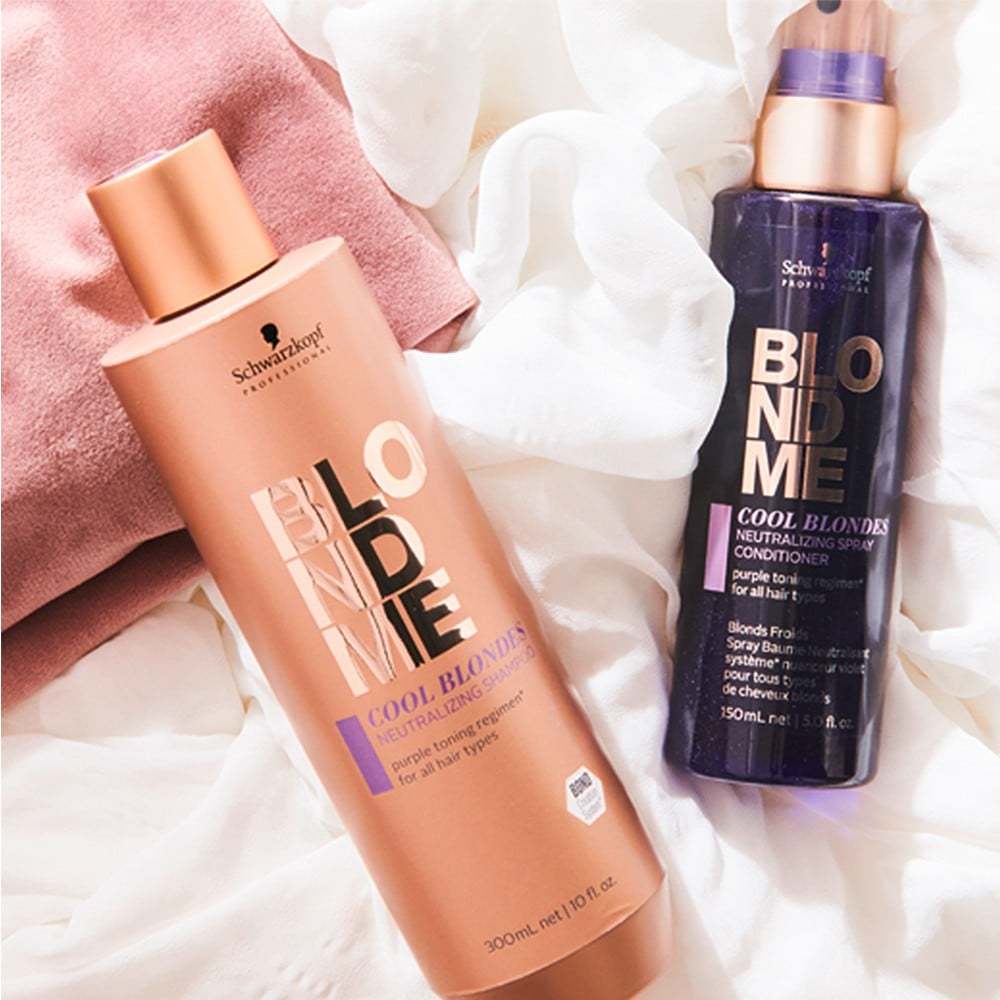 Schwarzkopf Professional BLONDME Cool Blondes neutralizuojantis purškiklis nenuplaunamiems plaukams, 150 ml
