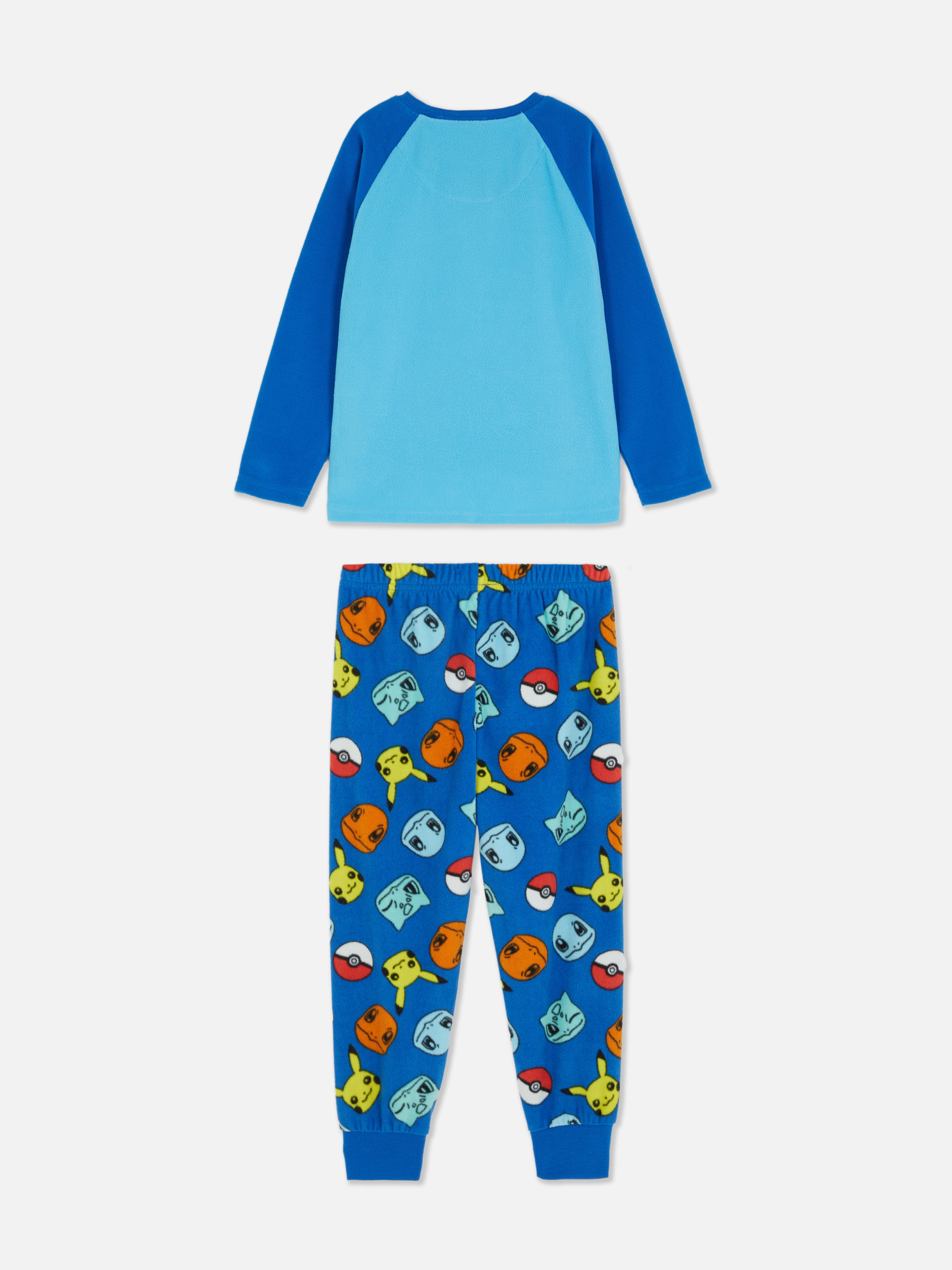 Pijamale din fleece Pokémon Kanto Starter O pijama Pokémon cu un top cu mânecă lungă și pantaloni asortați