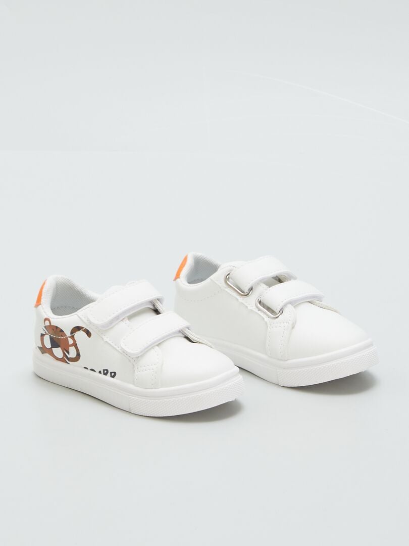 Sneakers met klittenbandsluiting - WIT