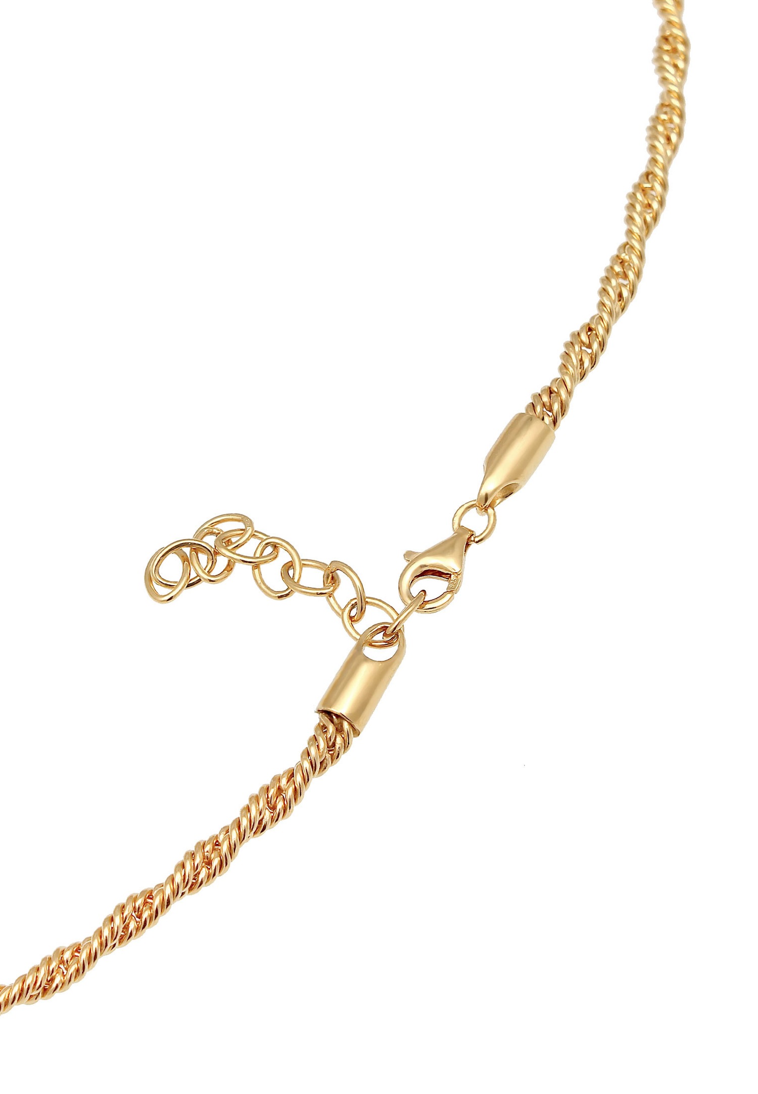 Elli PREMIUM Dames Choker Tordu Cord Collier en cordon Blogger Trend in 925 Sterling Silver Gold Plated