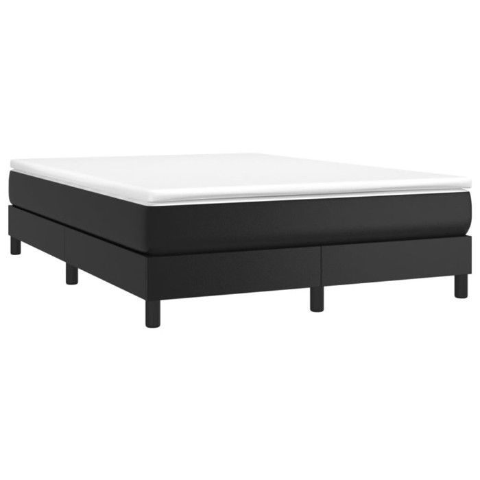 3120694 vidaXL Base de cama de muelles negra 140x190 cm Piel sintética