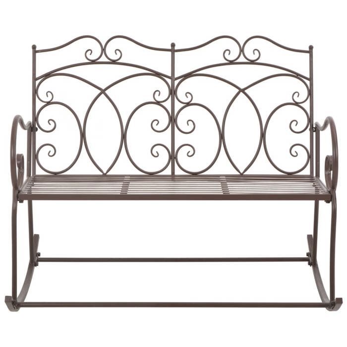 ¡Gran oferta! Banco de jardín JILI HOT - 2 plazas - 104 cm, hierro marrón antiguo - Para uso exterior/parque. Thome9842272