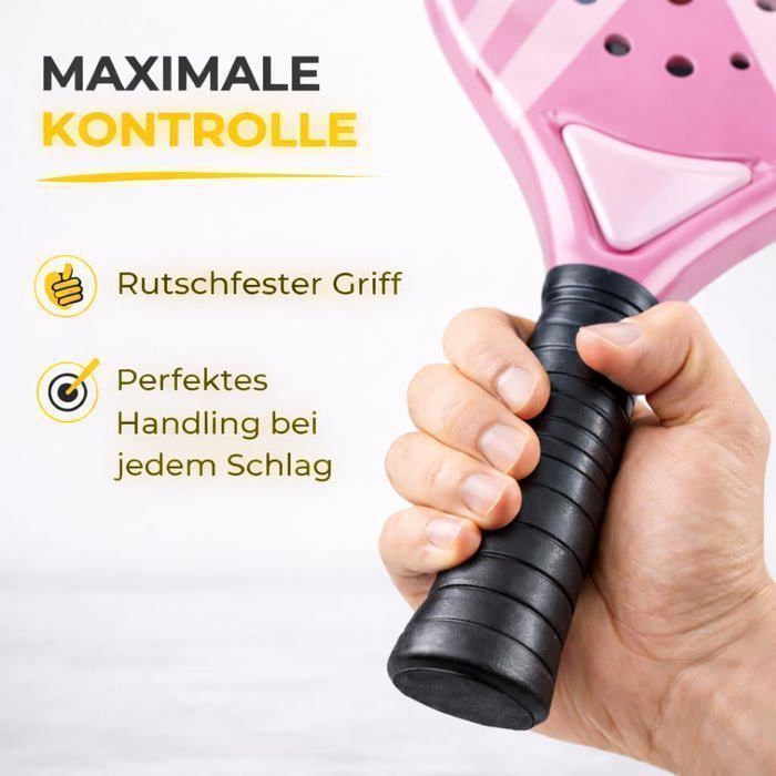 Set de raquettes de padel – Pour adultes professionnelle Raquettes de padel de haute qualité pour débutants & joueurs avancés (rose)