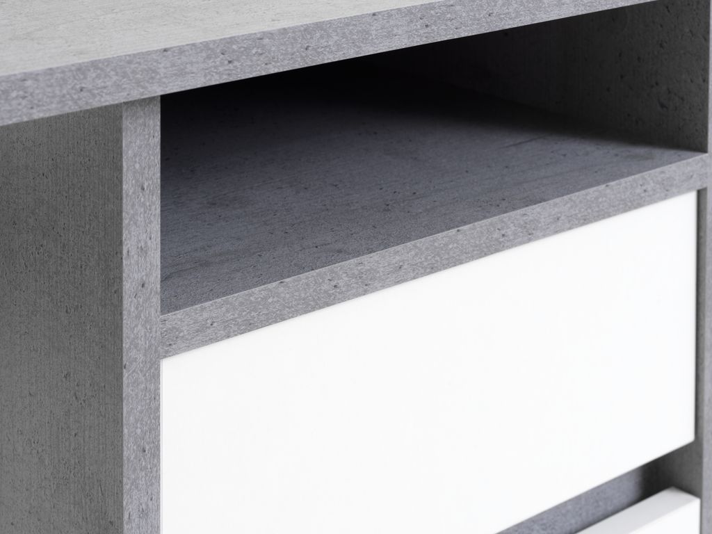 BILLUND radni stol 54x120 u betonu/bijeloj boji