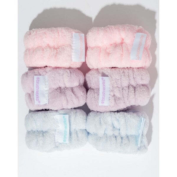 Brushworks Pastellfarbene Mikrofaser-Armbänder zum Waschen am Handgelenk - 3 Paar