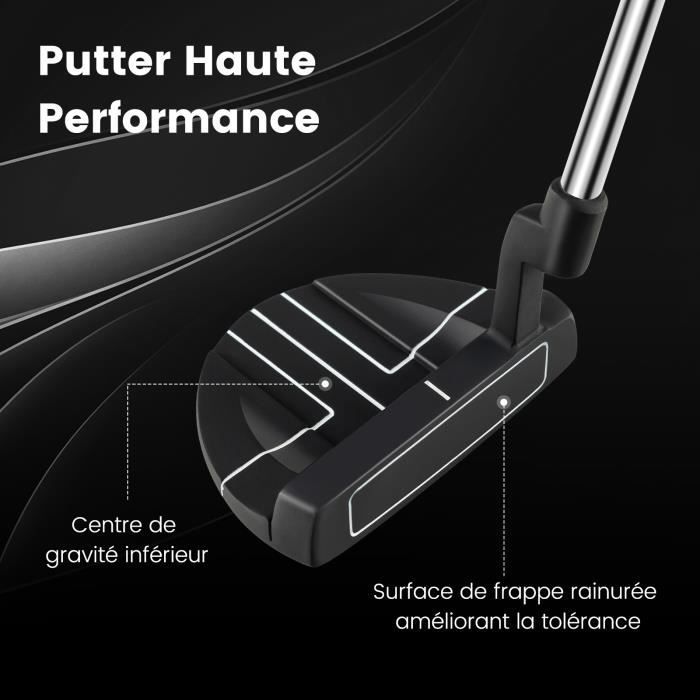 Putter de golf COSTWAY - Portátil de 35 pulgadas - Líneas de alineación - Esquina de 3° - Loft de 72°