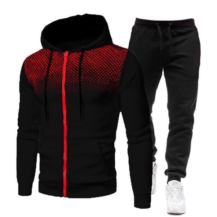 Heren trainingspak - Zwart - Fitness - Ademend - Lange mouwen