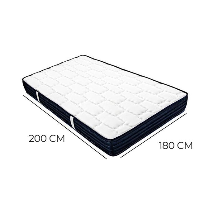 Materasso reversibile DIAZ 180x200 cm, realizzato in schiuma ad alta densità, zone di riposo indipendenti, lato estivo/invernale, spessore 20 cm