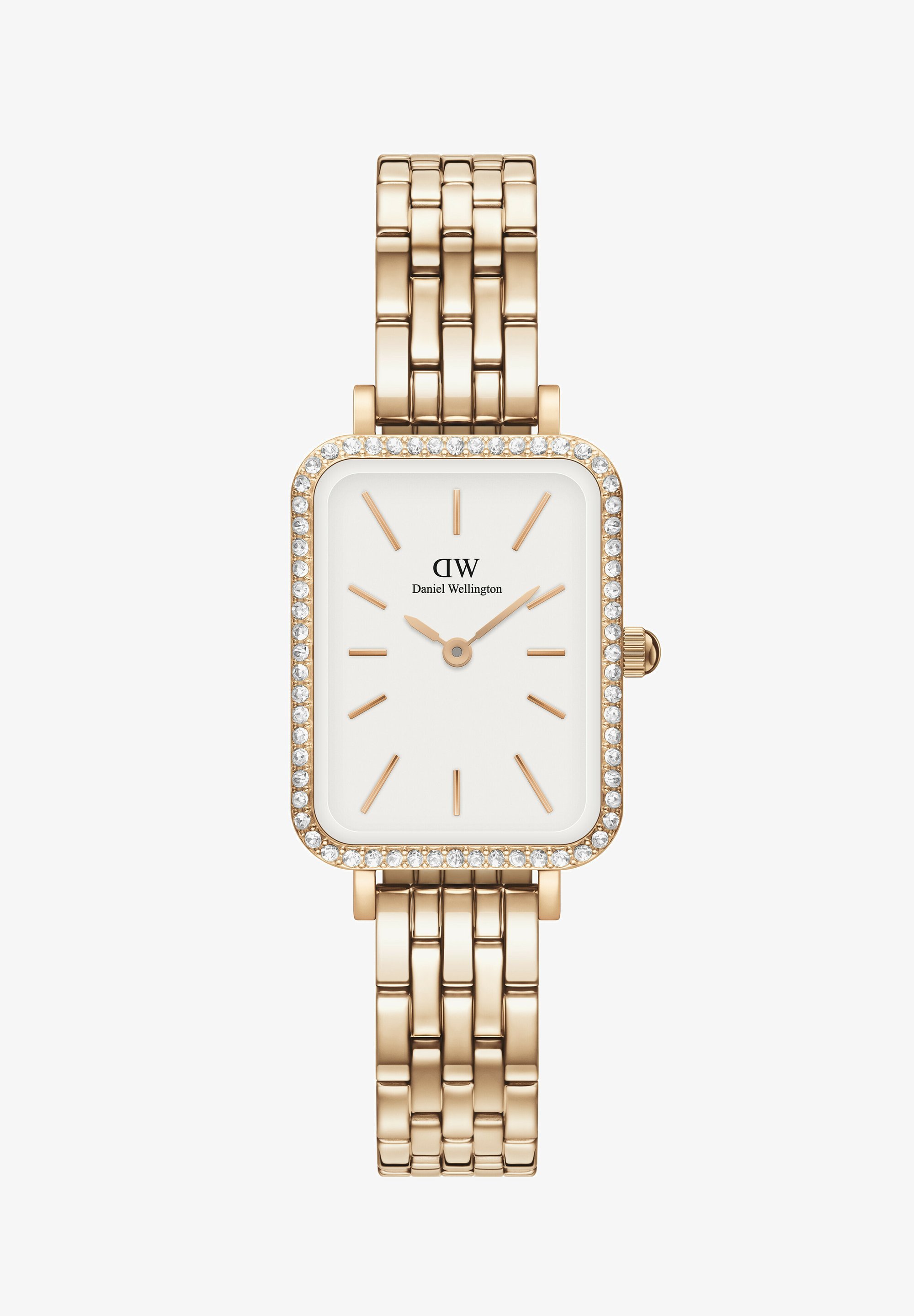Daniel Wellington QUADRO LUMINE BEZEL LINK - Zegarek - w kolorze różowego złota