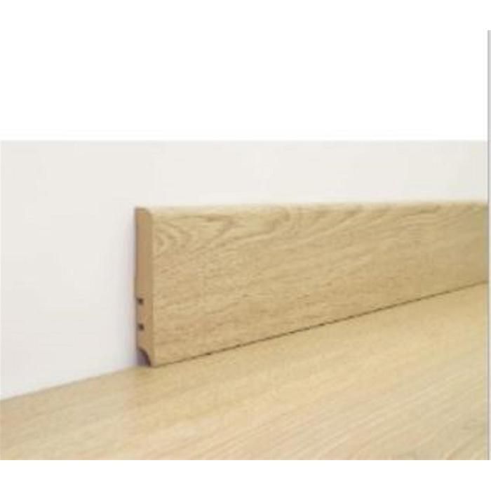 Domofloor laminate skirting boards (wood-effect) - Dimensions: 5.8 x 220 cm - Color: 502 BASTIDE WHITE - Thickness: 12 mm - Sold