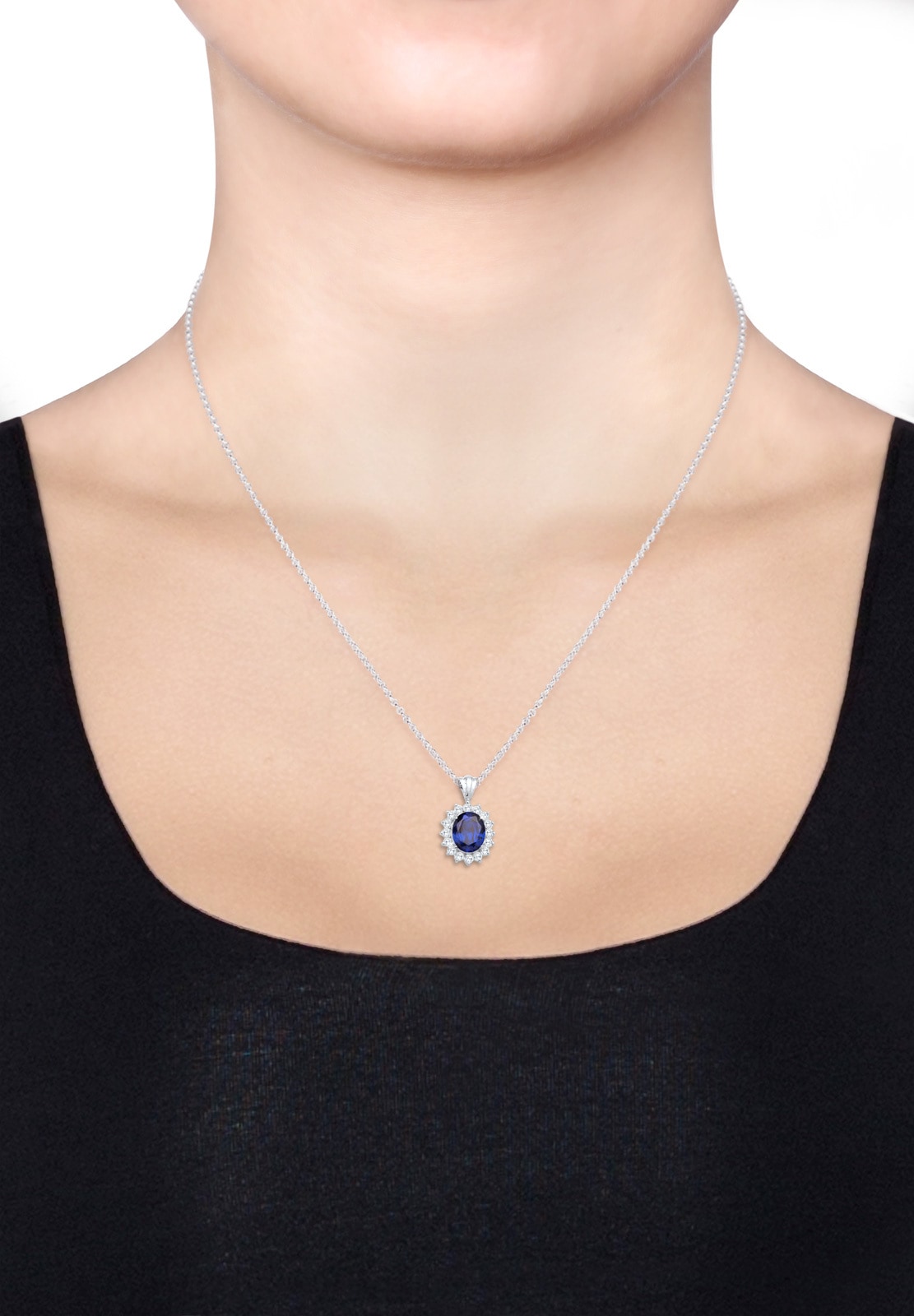 Elli Femme Saphir Zircone - (925/1000) Argent