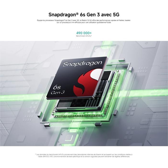 Mobiele telefoon - XIAOMI - REDMI 15 5G - 8 GB RAM - 256 GB opslag - 7000 mAh batterij